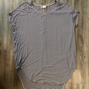 Anthropologie Navy Striped Flowy Tee